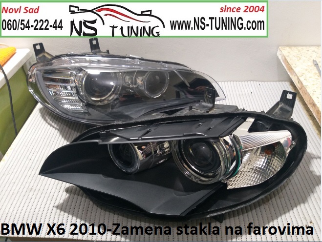 zamena staklo fara bmw x6 e70 2010 2011 2012 godiste novi sad beograd ns tuning reparacija